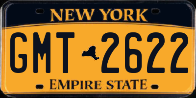 NY license plate GMT2622