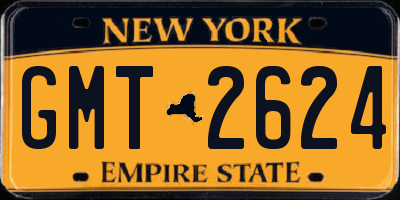 NY license plate GMT2624
