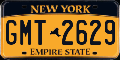 NY license plate GMT2629