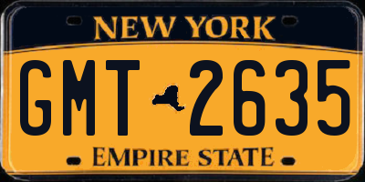 NY license plate GMT2635