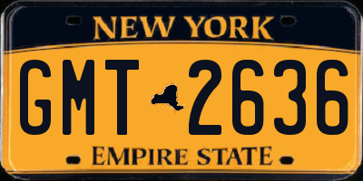 NY license plate GMT2636