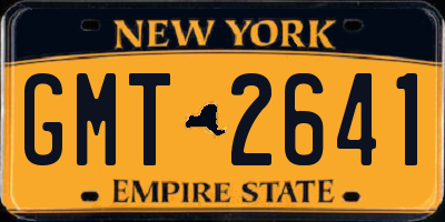 NY license plate GMT2641
