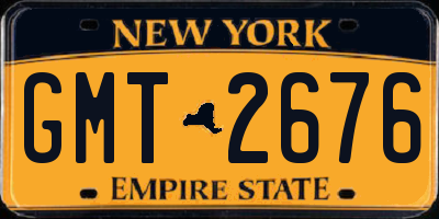 NY license plate GMT2676