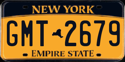 NY license plate GMT2679