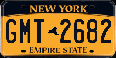 NY license plate GMT2682