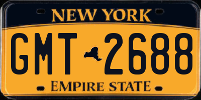 NY license plate GMT2688