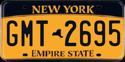 NY license plate GMT2695