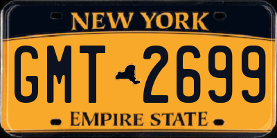 NY license plate GMT2699