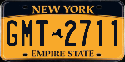NY license plate GMT2711