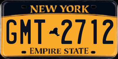 NY license plate GMT2712