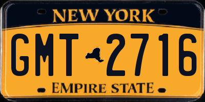 NY license plate GMT2716