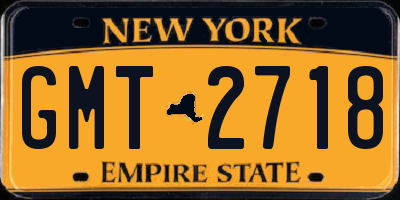 NY license plate GMT2718