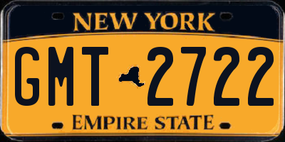 NY license plate GMT2722