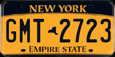 NY license plate GMT2723