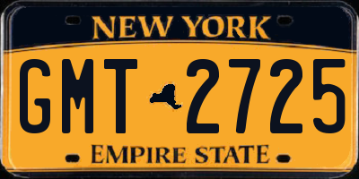 NY license plate GMT2725