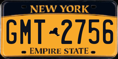 NY license plate GMT2756