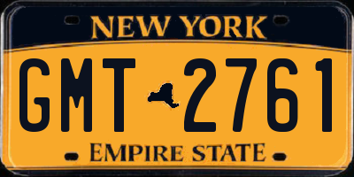 NY license plate GMT2761