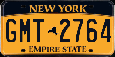 NY license plate GMT2764