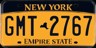 NY license plate GMT2767