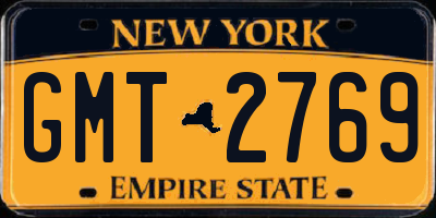 NY license plate GMT2769