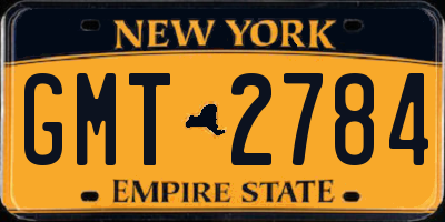 NY license plate GMT2784