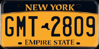 NY license plate GMT2809