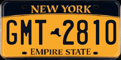 NY license plate GMT2810
