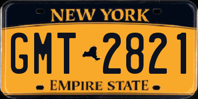 NY license plate GMT2821