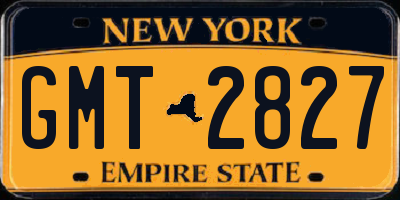 NY license plate GMT2827