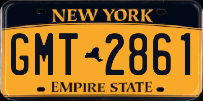 NY license plate GMT2861