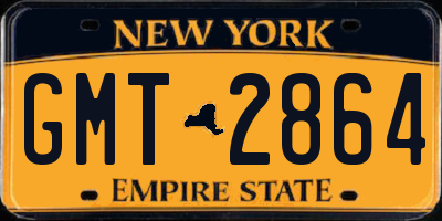 NY license plate GMT2864