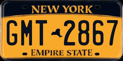 NY license plate GMT2867