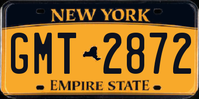 NY license plate GMT2872