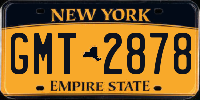 NY license plate GMT2878