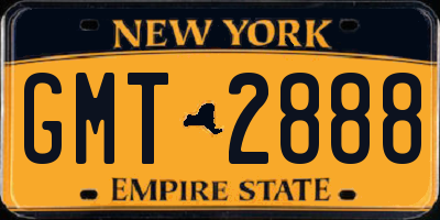 NY license plate GMT2888