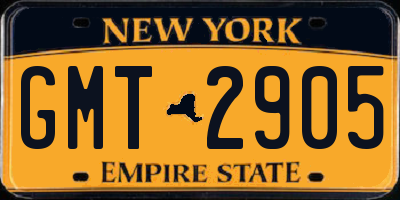 NY license plate GMT2905