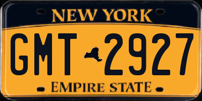 NY license plate GMT2927