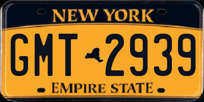 NY license plate GMT2939