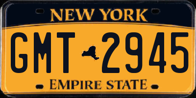 NY license plate GMT2945