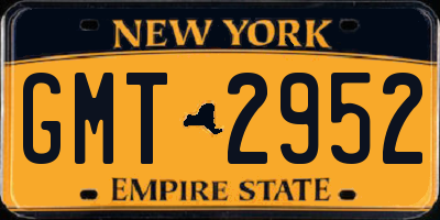 NY license plate GMT2952