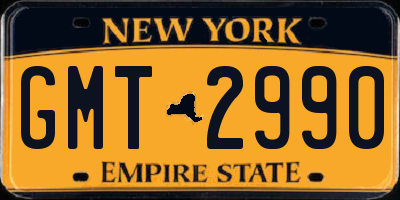 NY license plate GMT2990