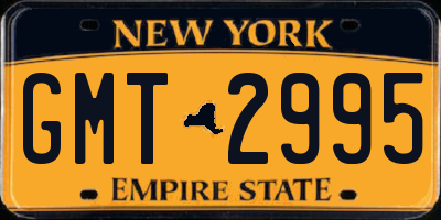 NY license plate GMT2995
