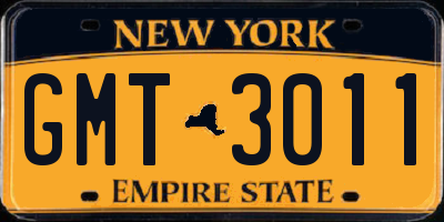 NY license plate GMT3011