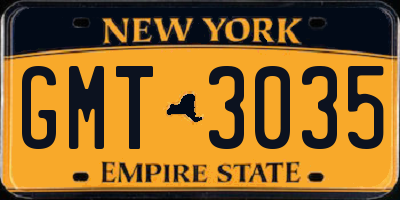 NY license plate GMT3035