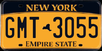 NY license plate GMT3055