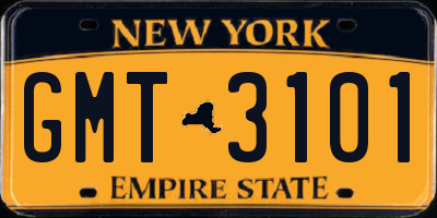 NY license plate GMT3101