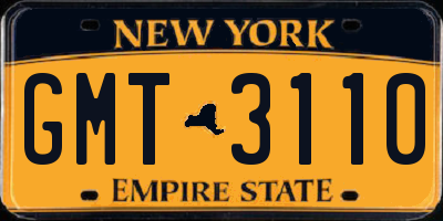 NY license plate GMT3110