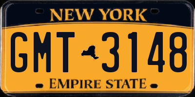 NY license plate GMT3148