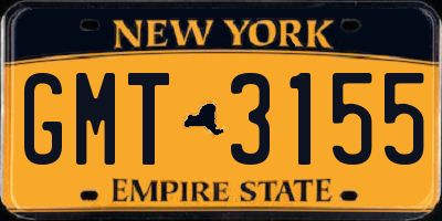 NY license plate GMT3155