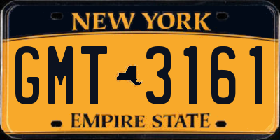 NY license plate GMT3161